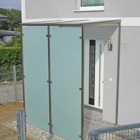 Überdachung mit mattem Glas