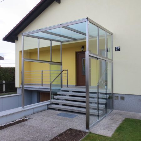 Überdachung mit Schiebewänden