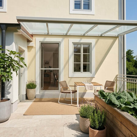 Transparente Eleganz in Weiß & Edelstahl