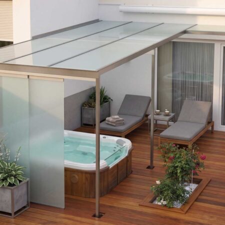 Matte Glasschiebewand